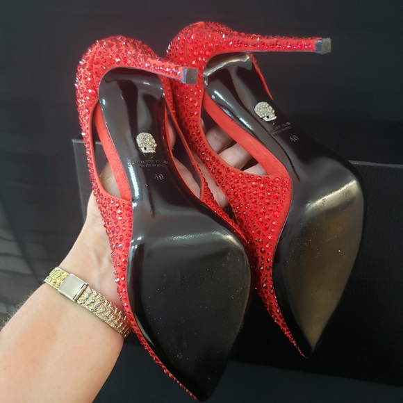 π₯HPπ₯Philipp Plein Red Jeweled Stiletto - Picture 11 of 15